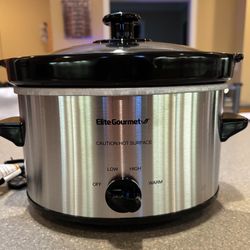 Elite Gourmet Stainless Slow Cooker- 2qt