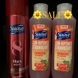 (PACK OF 3) SUAVE PROFESSIONALS SHAMPOO & HAIR SPRAY