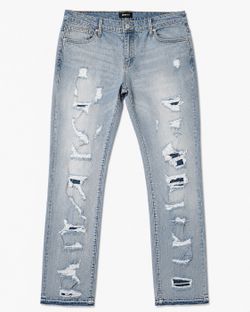 NOVAMEN Men’s Distressed Light Wash Jeans Size 42 – New With Tag