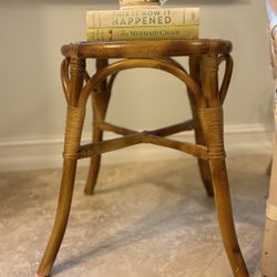 Vintage Rattan with Cane Top Stool