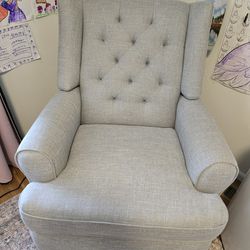 Light Gray Rocking and Reclining Chair