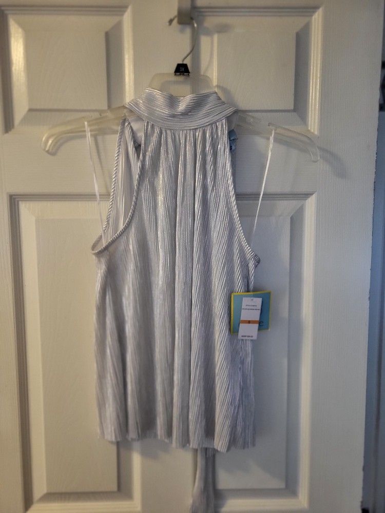 Womens CeCe Silver Halter Top