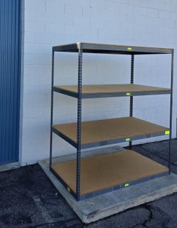 Industrial Racks 72 in W x 48 in D Used Heavy Duty 4 Tier Storage Shelving Delivery Available