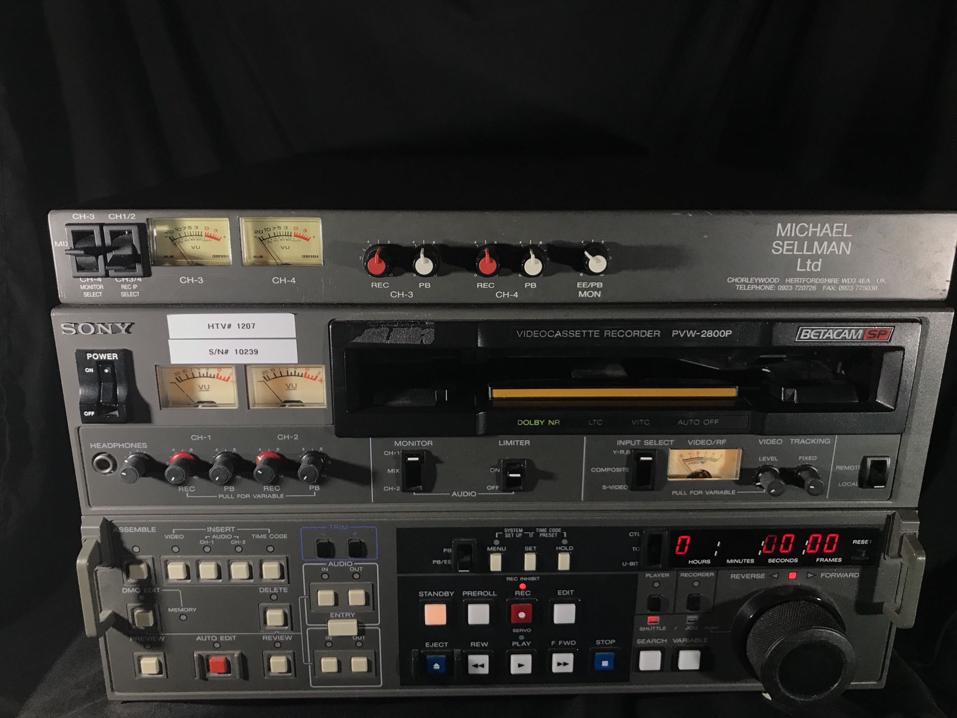 Sony PVW-2800P PAL Beta SP Recorder/ Player w Michael Sellman (4) Channel audio