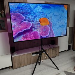 TV Stand for 43-65 Inch TVs, 180° Swivel Tripod TV Stand up to 88 lbs, Floor TV Mount with Cable Management for Bedroom, Living Room and Corner, Max V