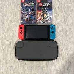 Nintendo Switch Used Very Good Condition Comes With 3 Games Pokemon Legends ZA, Star Wars,  And Party Arcade. Also Comes With A Nintendo Case 