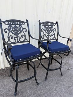 2 Grand Tuscany Bar Stool Chairs,Patio,Outdoor,