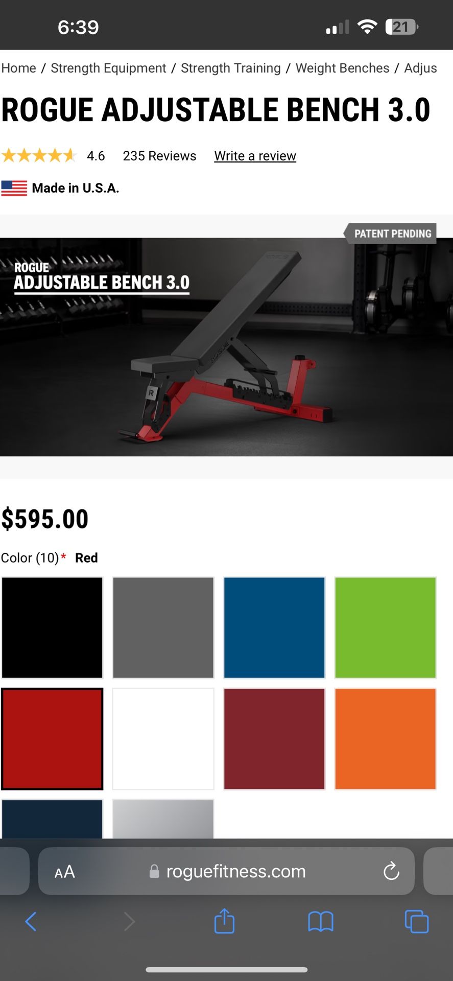 ROGUE ADJUSTABLE BENCH 3.0 for Sale in Santa Ana, CA - OfferUp