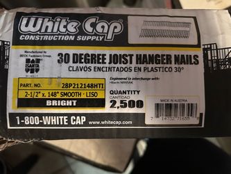 30 degree Joist hanger nails 2-1/2” x148 smooth 2500 count