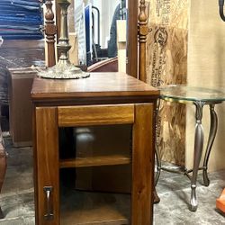 Side Table With Glass Door