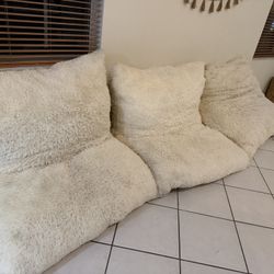 SET OF 3 LARGE FUR FLOOR CUSHIONS – SACRIFICE PRICE