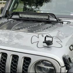 HOOD MOUNT ONLY FITS JEEP FOR LED LIGHT BAR NO DRILLING INSTALL BY GHOST OFFROAD
