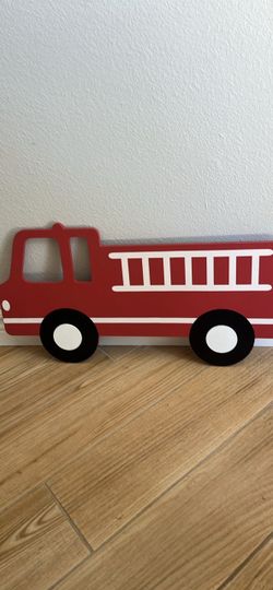 Firetruck wood wall decor
