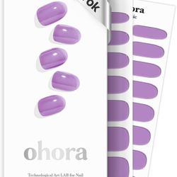 ohora Semi Cured Gel Nail Strips (N Tint Pop) - Purple, Tint, Works with Any UV/LED Nail Lamps, Salon-Quality, Easy to Apply & Remove - Christmas Gel 