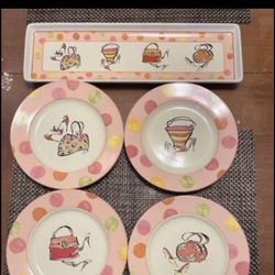 Decorative plates and server
