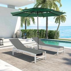 10 Ft Aluminium 3 Tier Auto-tilt Patio Umbrella
