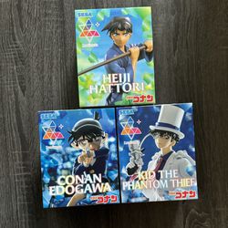 Detective Conan Figures (Conan Edogawa, Heiji Hattori, Kid the Phantom Thief)