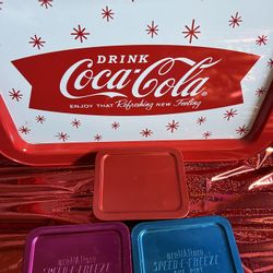 Vintage Metal Tray And Containers