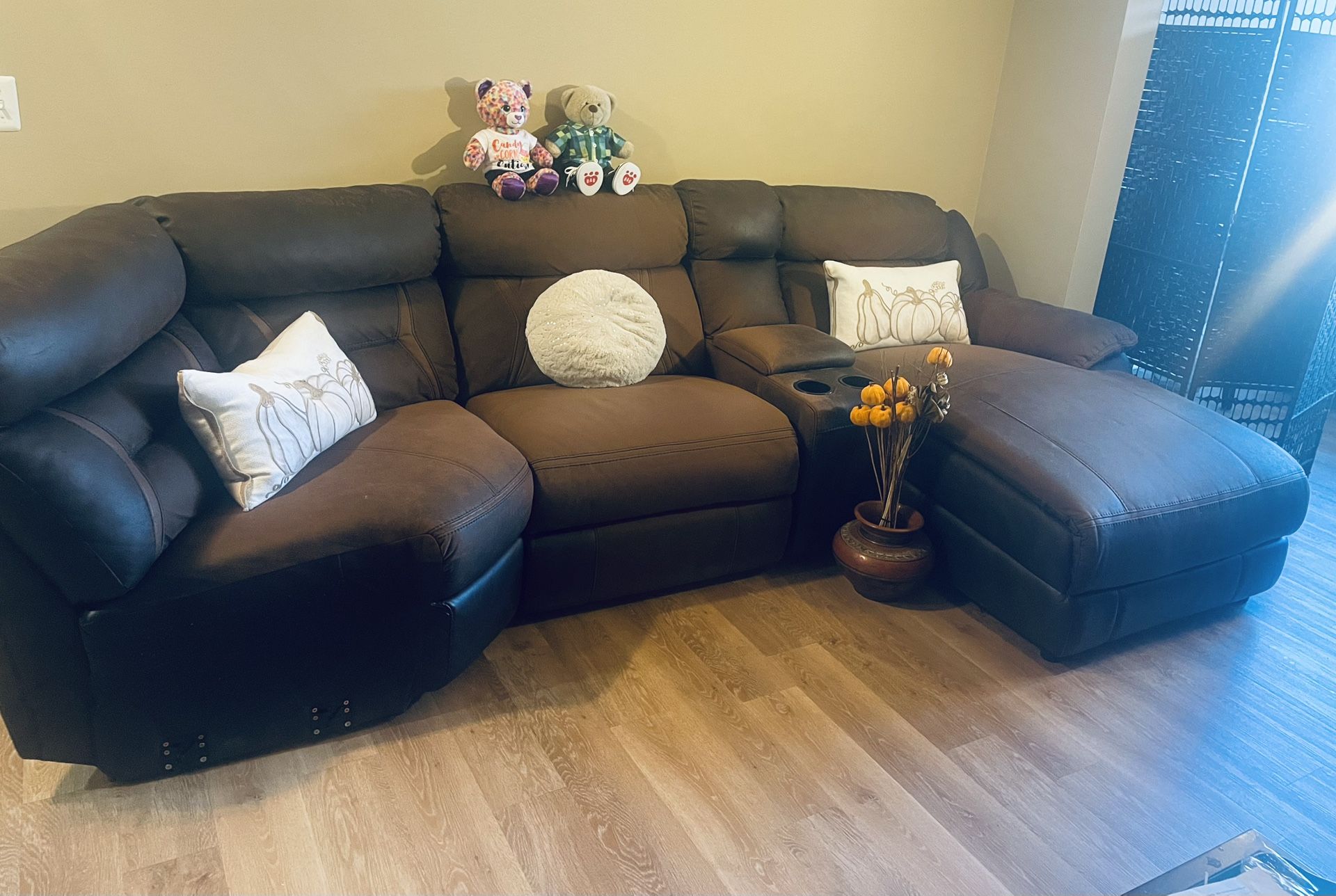 Chocolate Reclining Sectional