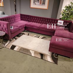 Burgundy Sofa Red Sectional New Large Couch 