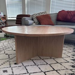 Custom 40in Solid Oak Round Coffee Table