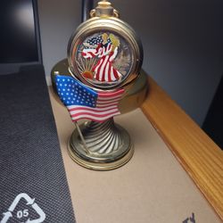 Colorized Painted American Eagle  Walking Liberty Pocket  Watch With Stand