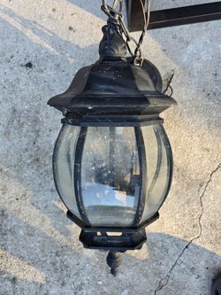 Black Outdoor Hanging Lantern Light Fixture