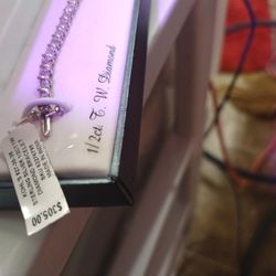 Half Carat Total Weight Diamond 925 Sterling Silver Bracelet