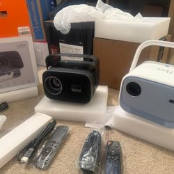 Smart Projector with WiFi and Bluetooth, Native 1080P 4K Support Mini Phone Projector Portable, Electronic Focus & Auto Keystone, Short Throw, Outdoor