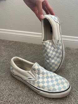 Light blue checkered vans