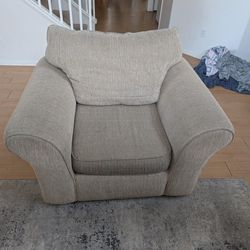 Beige/ Brown Couch Chair