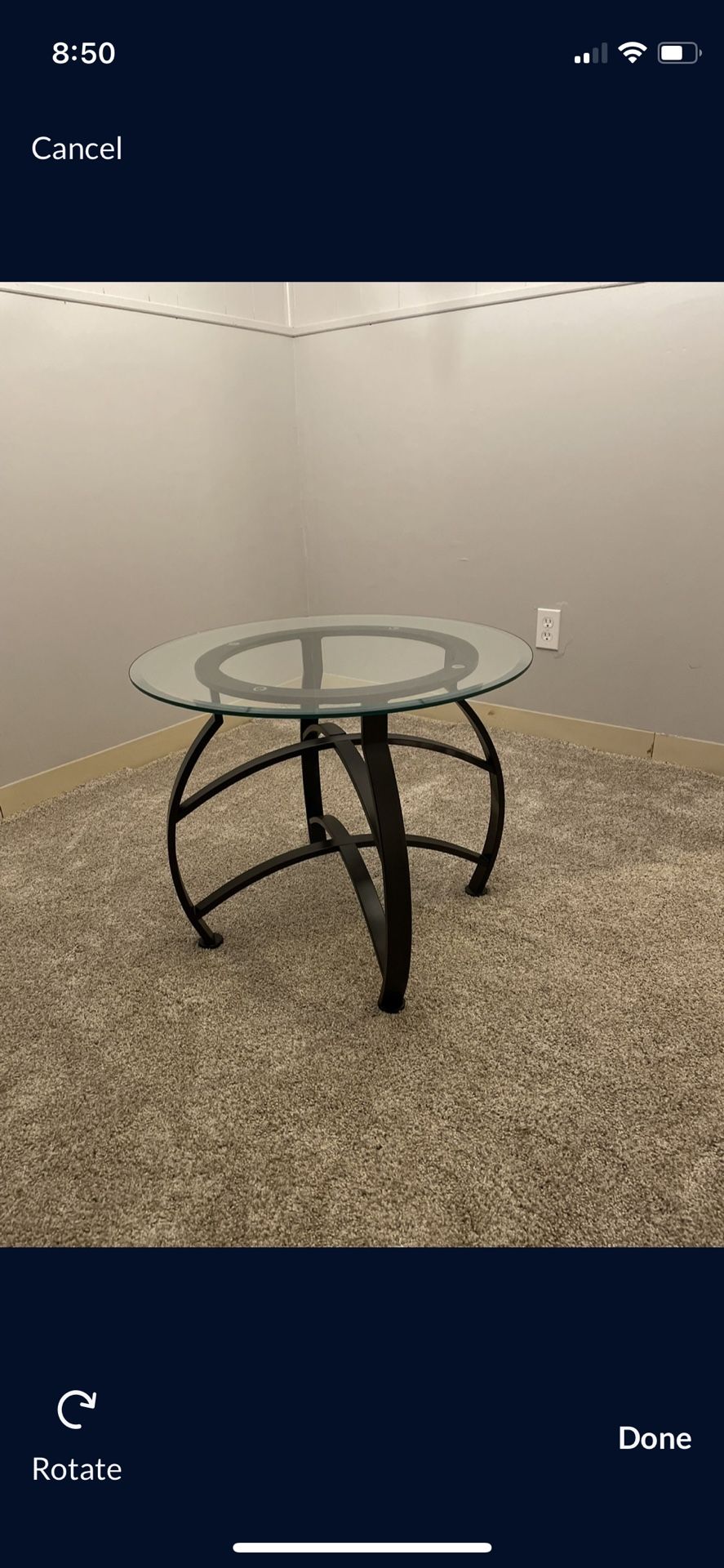 Glass Top - Round Side Table