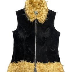 Lip Service -pre-2000 faux fur / sleeveless velvet vest size M  