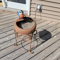 Hand Painted Metal Bird Feeder