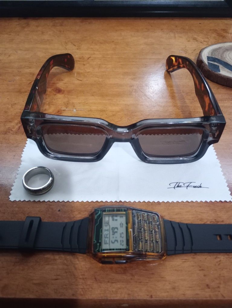 Digital Watch and Sunglasses Set Ring size 8