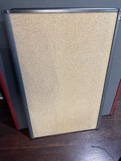 Cork Bulletin Board with Gray Frame