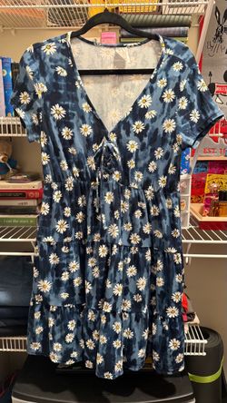 Blue dress with flower print