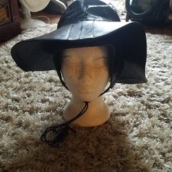 Vintage black leather hat