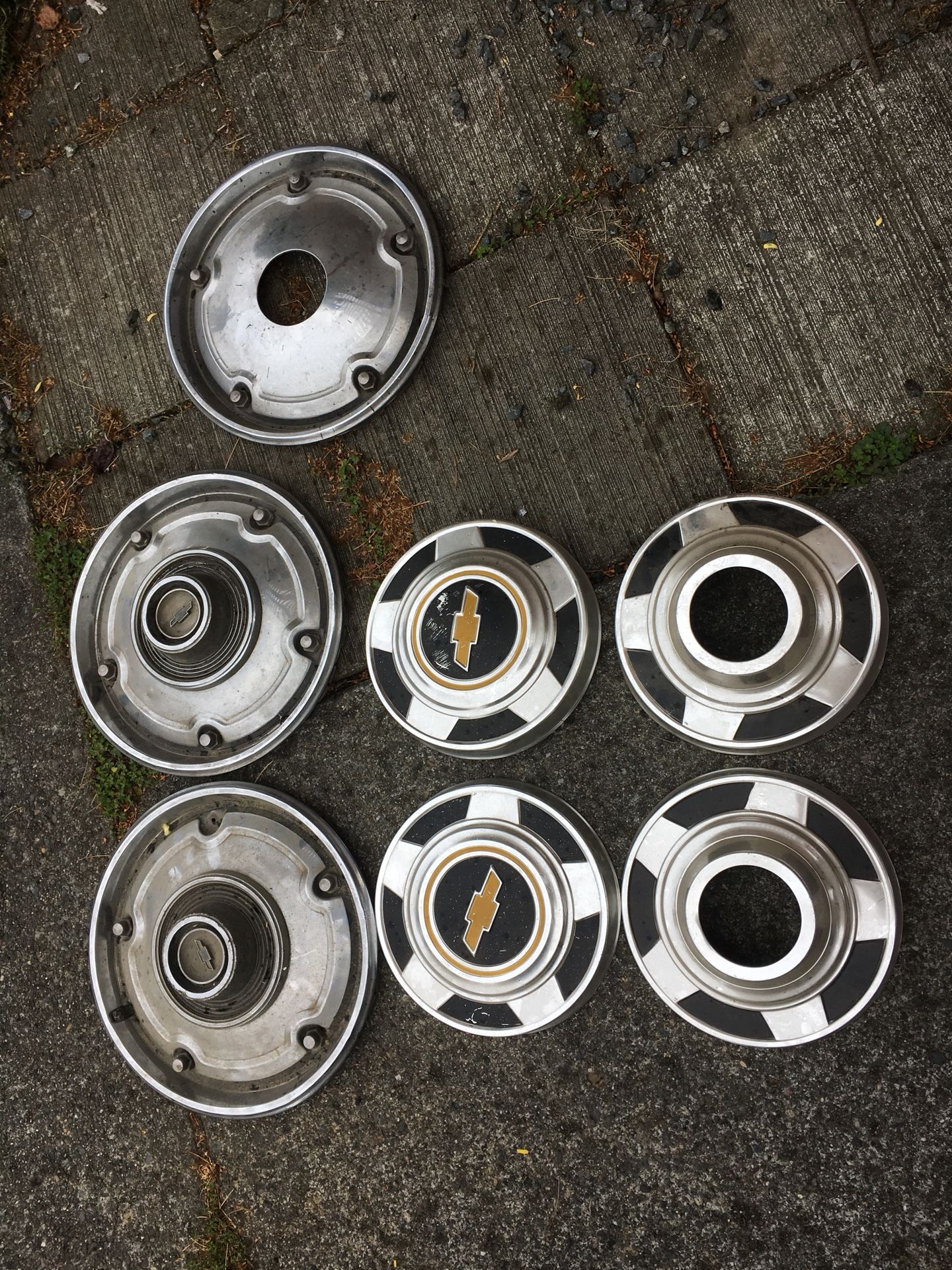 Vintage Chevy truck hubcaps
