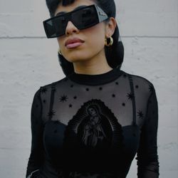 Virgencita Mesh Top - Black