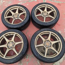 Bronze Kansei Tandem Wheels 18*9 , 5*100, Michelin Pilot Sport 4s 