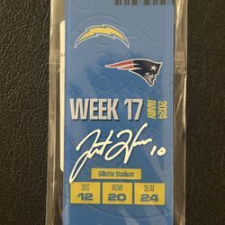 Justin Herbert Signed Ticket 