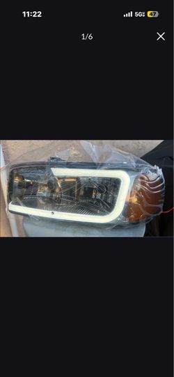 00-06 GMC Yukon Smoke Amber LED Strip Headlights Parking Lights
