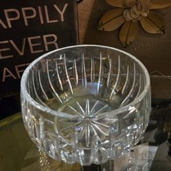 Beautiful Heavy Etched Crystal Bowl