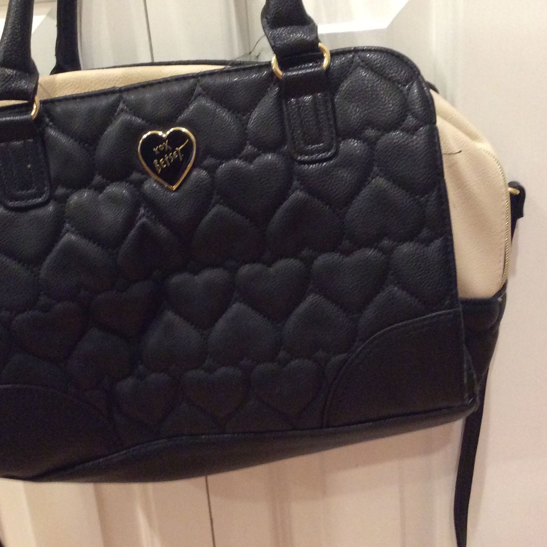 Betsy Johnson Quilted Hearts Handbag Shoulder Bag
