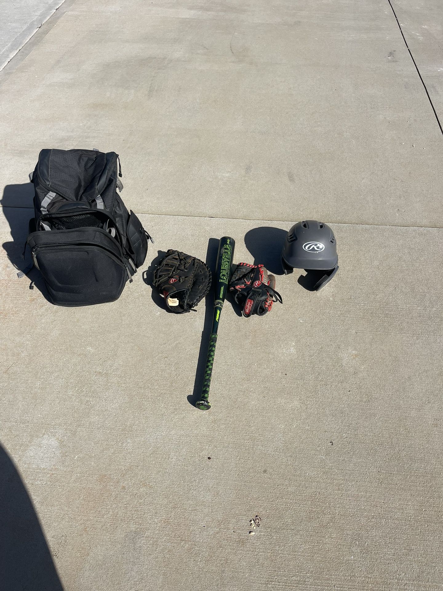 Baseball Bag Helmet Baseball Bat And Gloves