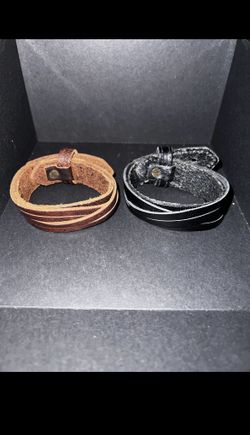 3 men's leather bracelets 