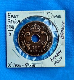 1941-I East Africa 10 Cent Bronze Coin