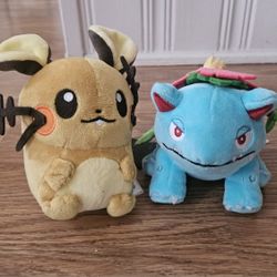 Dedenne and Venusaur Pokemon 6" plush toy