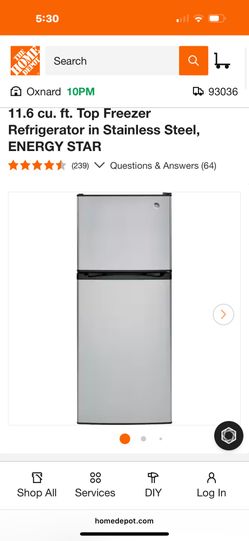 Semi New 11.6 Cube Refrigerator From Ge